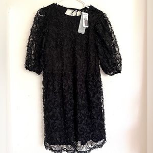 Black European Oversized Textured Dress KAPPAHL